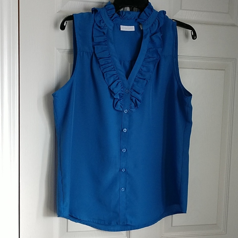NYC button-up blouse blue size medium nwot